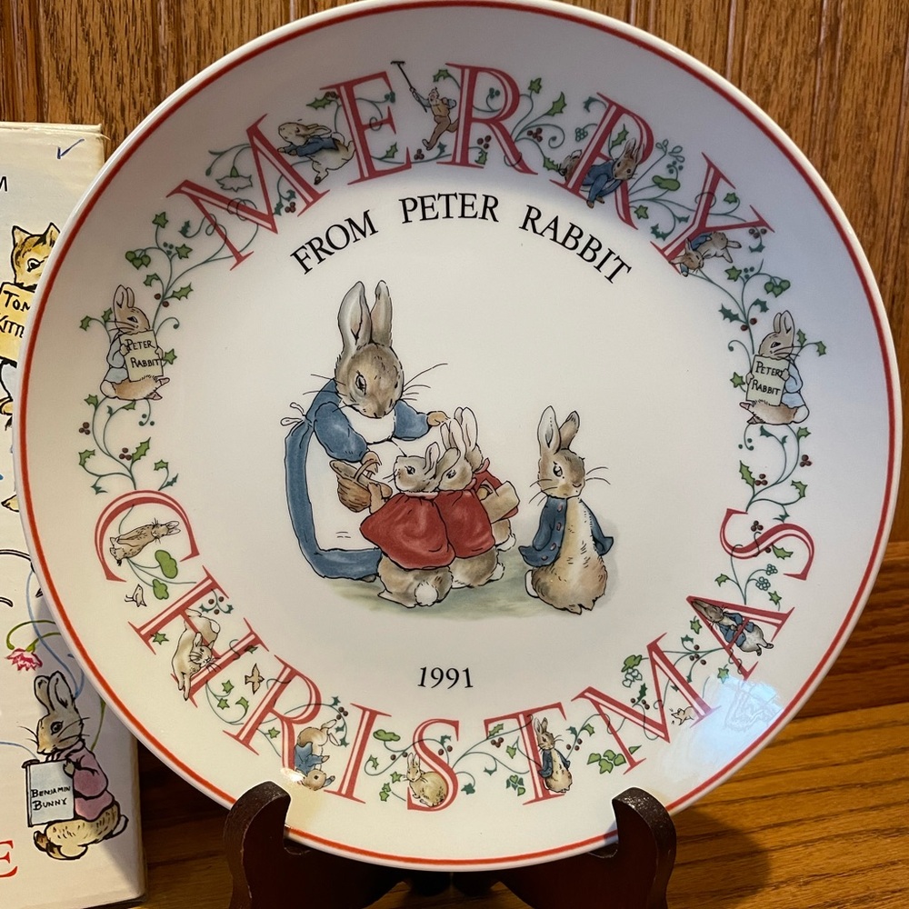 Beatrix Potter Peter Rabbit Wedgwood Christmas Plate 1991